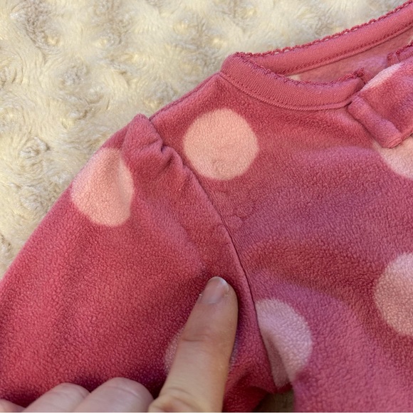 Child of Mine by Carter’s Fleece Footed Sleepers Size 3-6 Months Pink Lamb - Picture 4 of 8